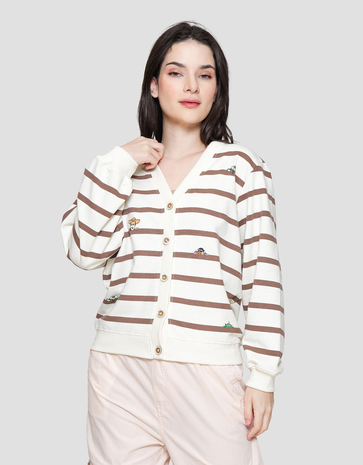 Disney Stripe Print Toy Story Cardigan Wanita