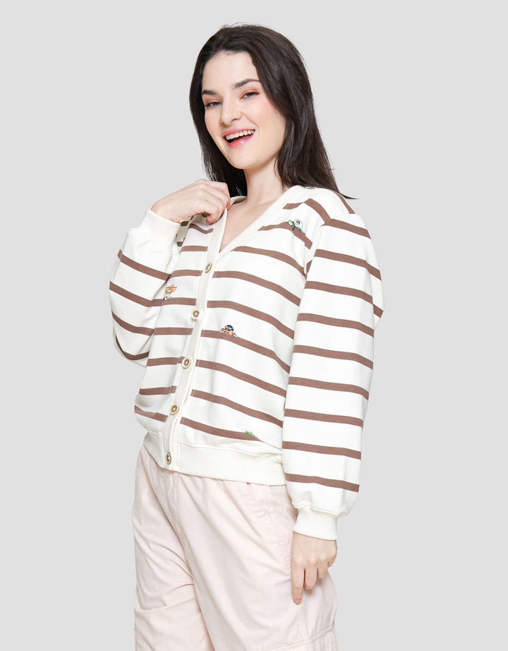 Disney Stripe Print Toy Story Cardigan Wanita