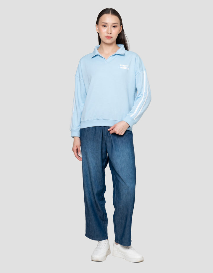 Disney Collar Reg Print Monster Sweater Wanita