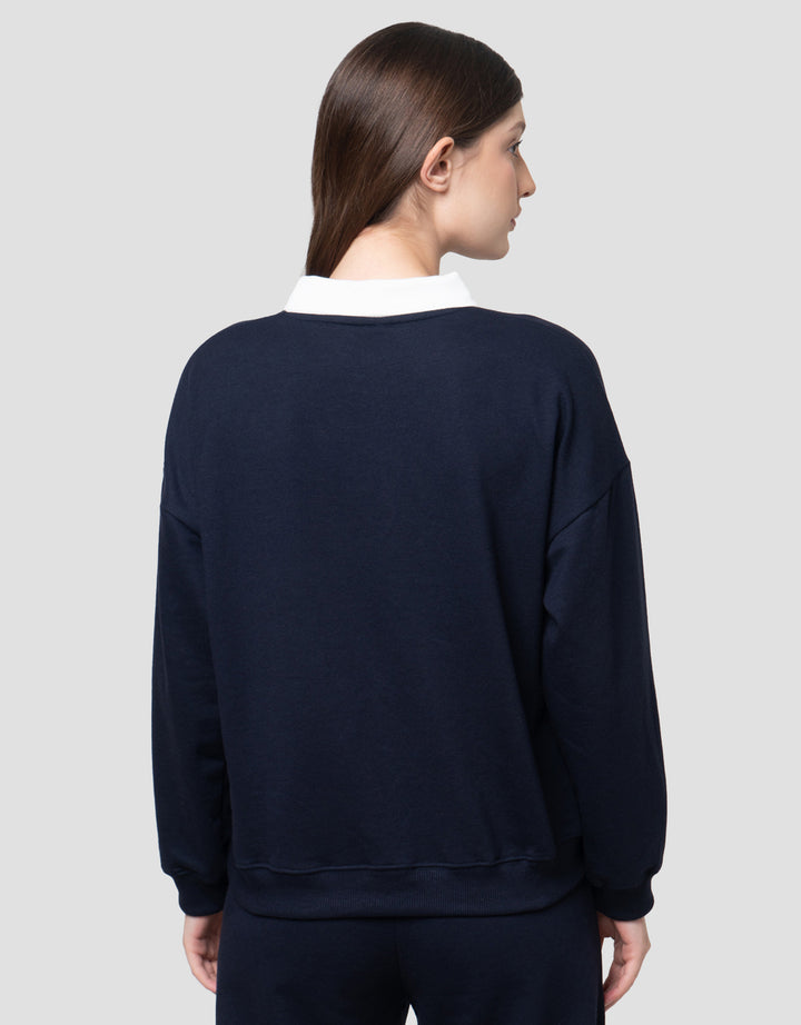 Disney Collar Reg Print Monster Sweater Wanita