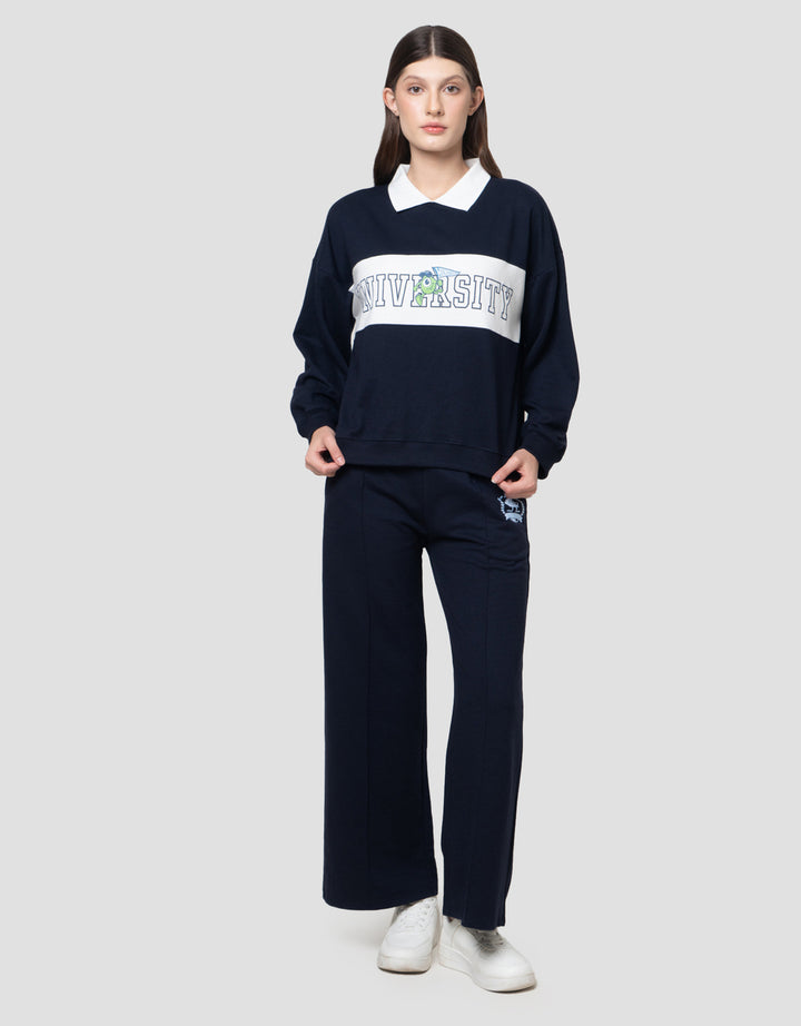 Disney Collar Reg Print Monster Sweater Wanita