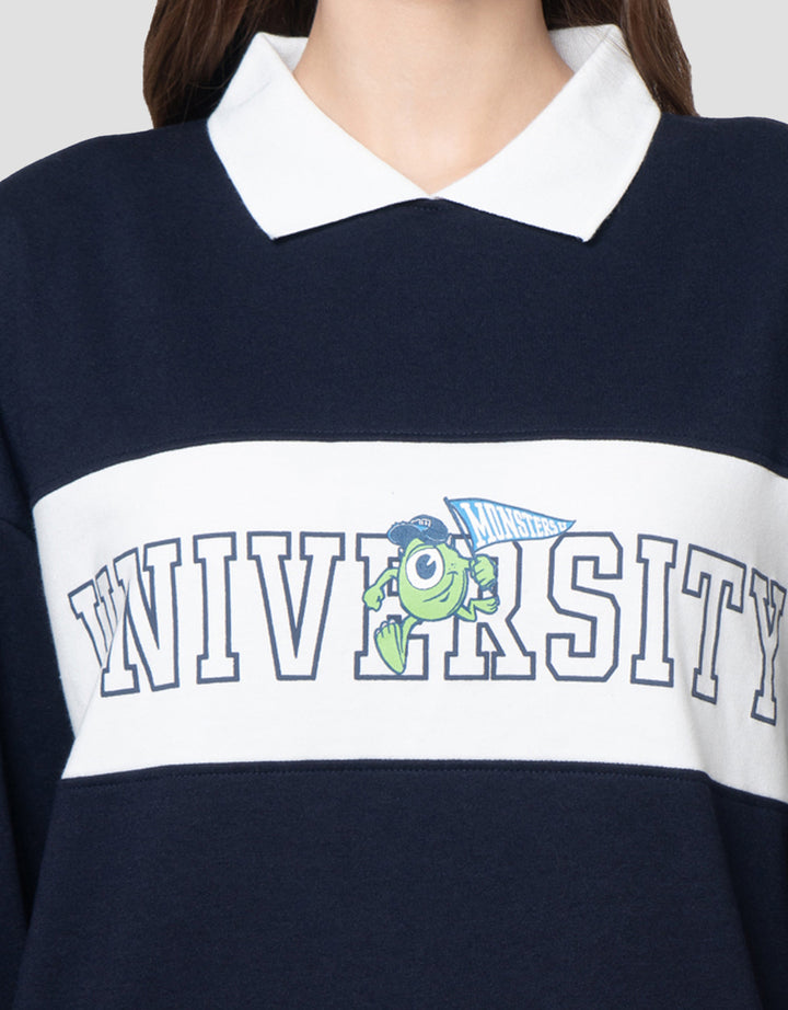 Disney Collar Reg Print Monster Sweater Wanita