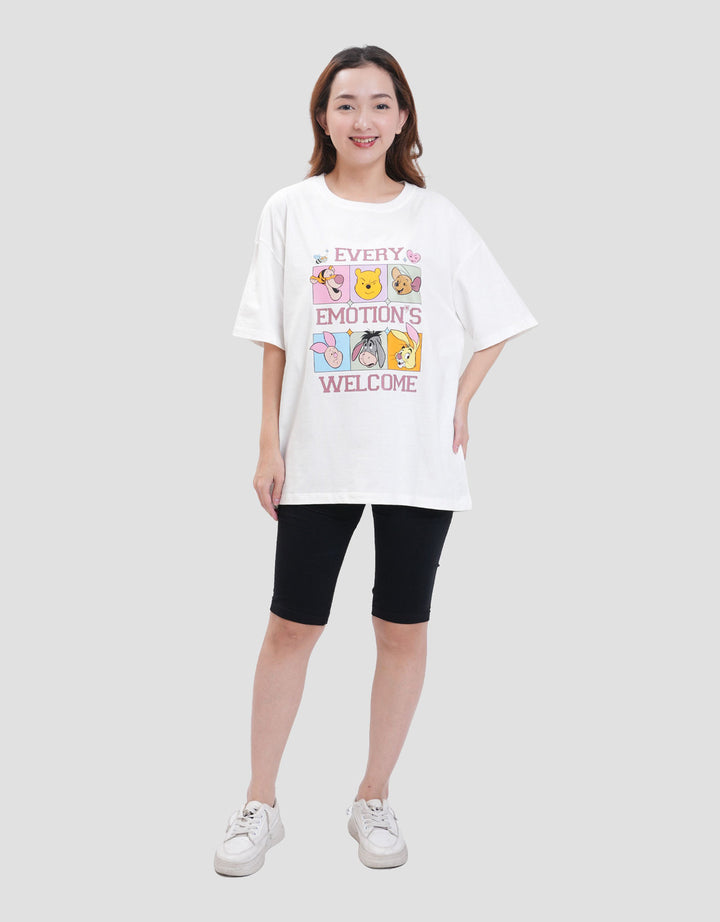 Disney Print Winnie The Pooh Kaos Oversize Wanita