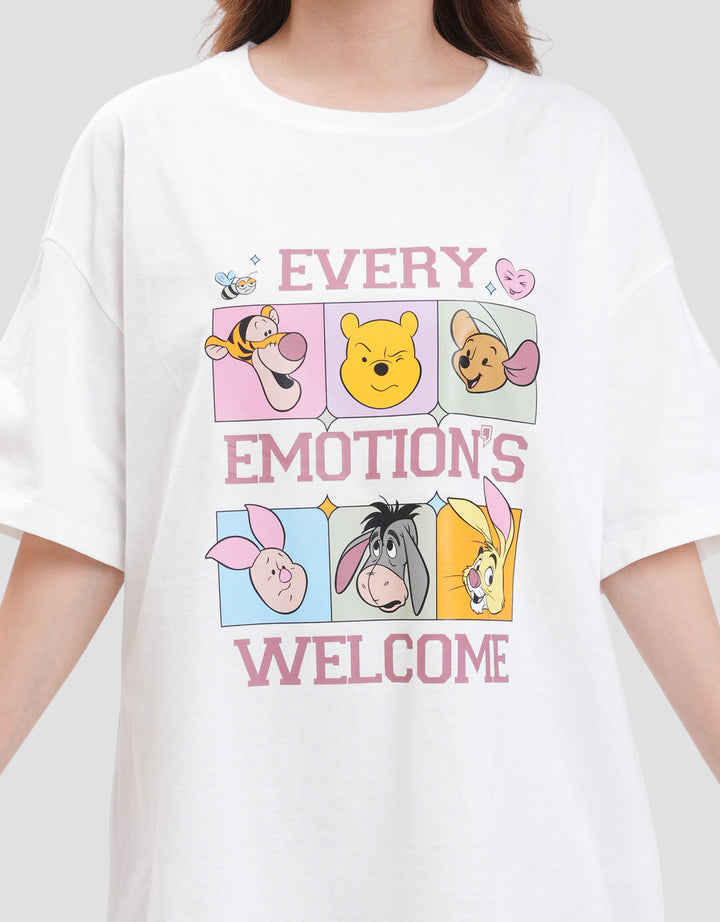Disney Print Winnie The Pooh Kaos Oversize Wanita