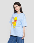 Disney Print Winnie The Pooh Kaos Oversize Wanita