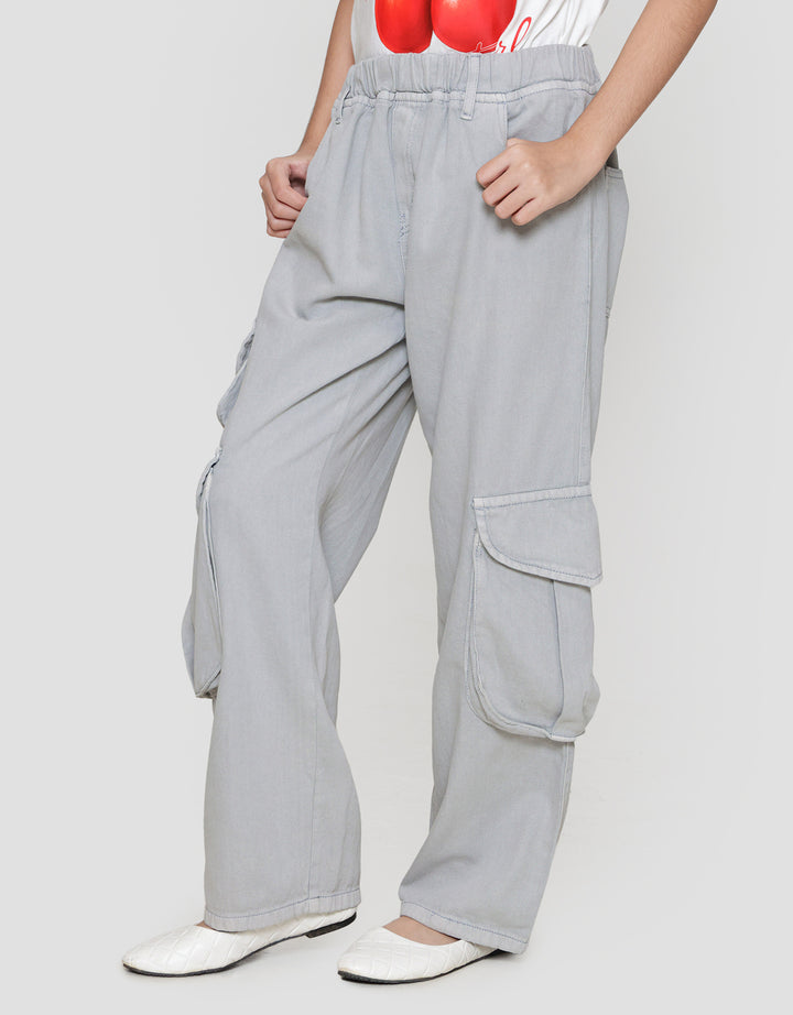 Nevada Barrel Cut Kantong 3D Celana Denim Anak Perempuan