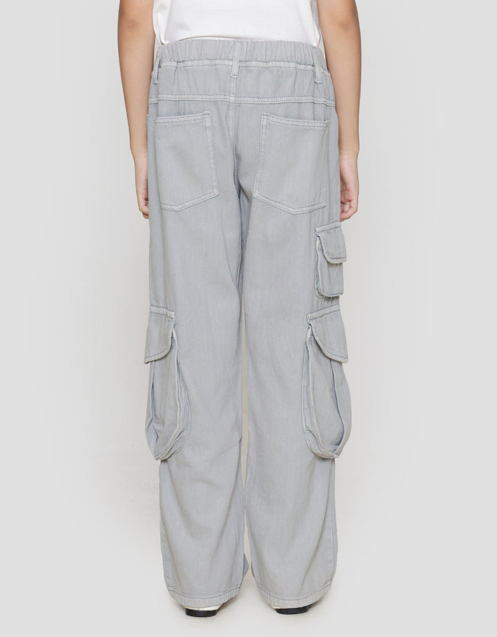 Nevada Barrel Cut Kantong 3D Celana Denim Anak Perempuan