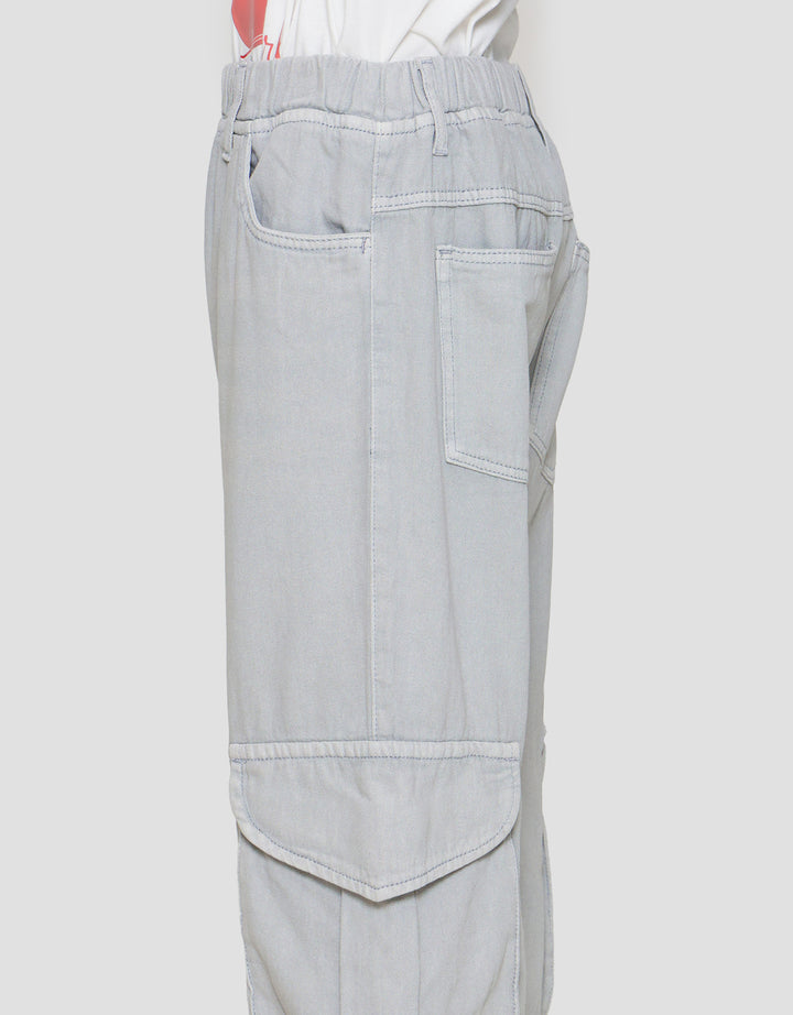 Nevada Barrel Cut Kantong 3D Celana Denim Anak Perempuan