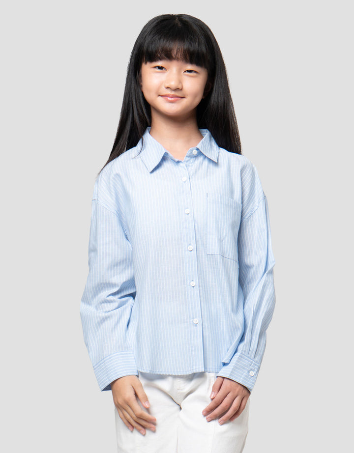 Nevada Salur With Inner Knit Model Kemeja Anak Perempuan