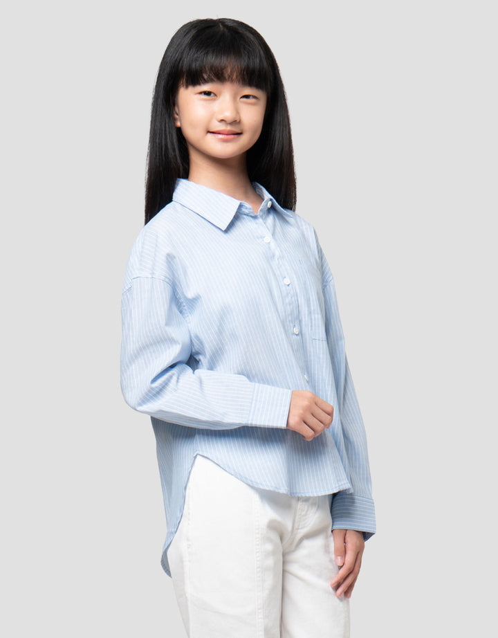 Nevada Salur With Inner Knit Model Kemeja Anak Perempuan