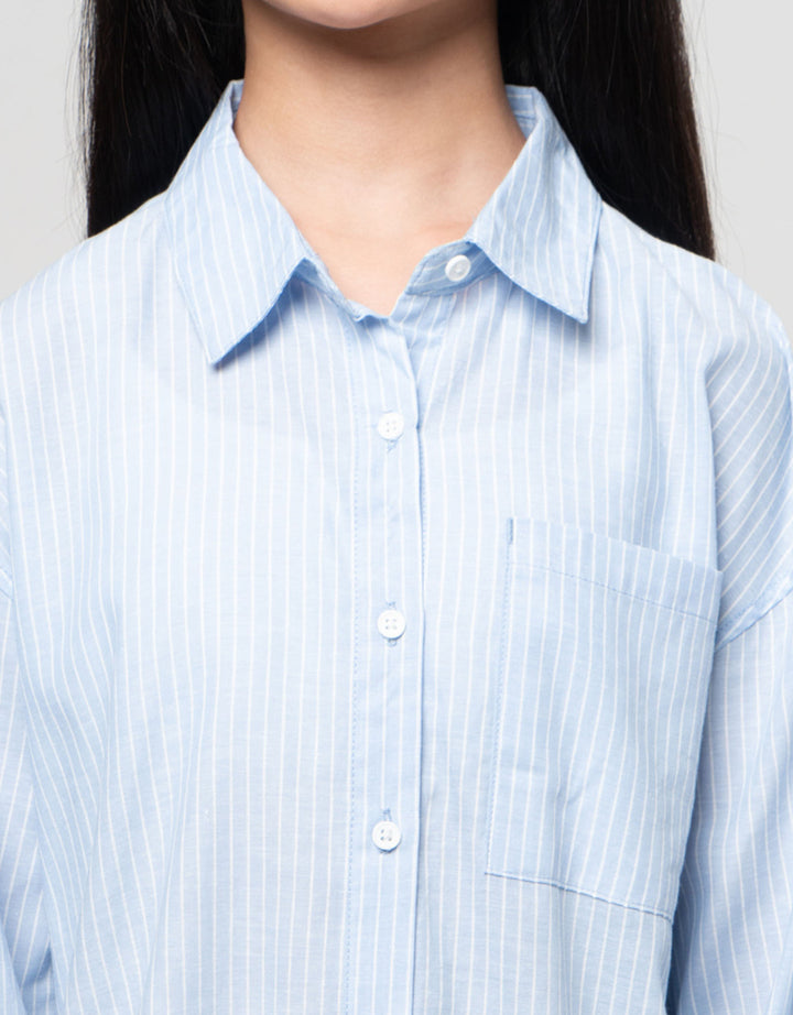 Nevada Salur With Inner Knit Model Kemeja Anak Perempuan