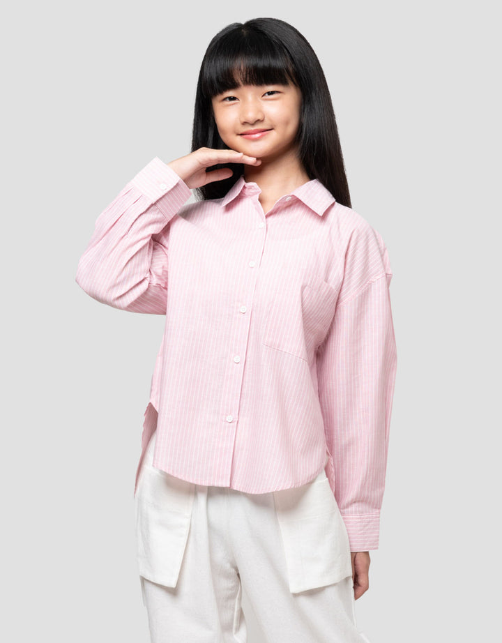 Nevada Salur With Inner Knit Model Kemeja Anak Perempuan