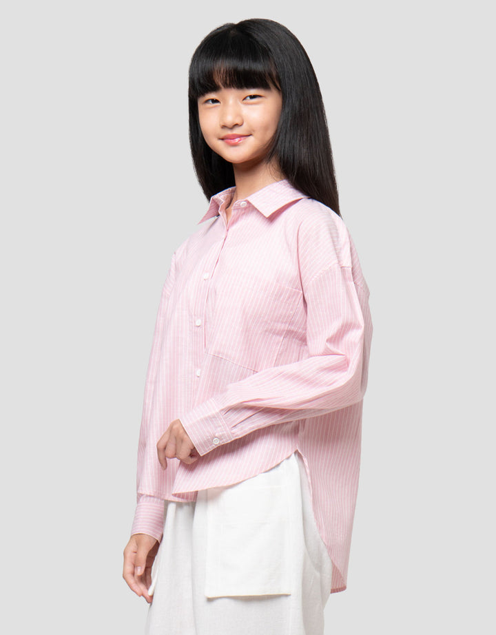 Nevada Salur With Inner Knit Model Kemeja Anak Perempuan