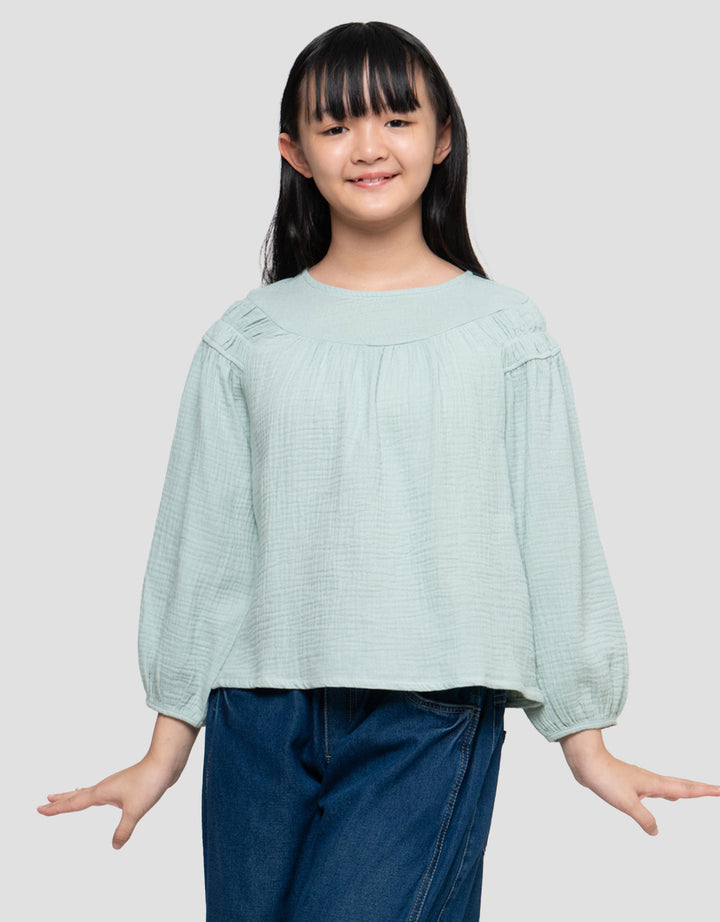 Nevada Cotton Foam Smock Bahu Blouse Anak Perempuan