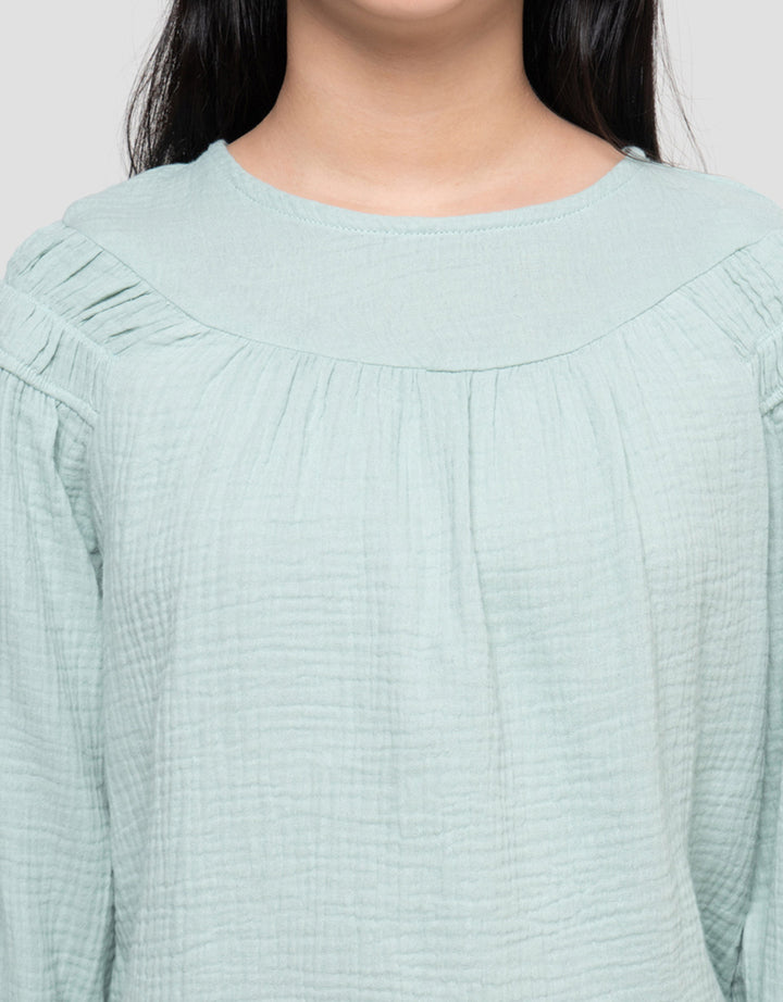 Nevada Cotton Foam Smock Bahu Blouse Anak Perempuan