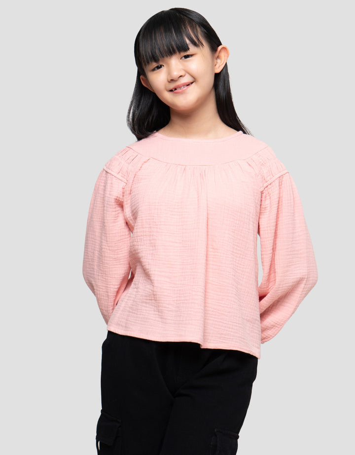Nevada Foam Smock Bahu Blouse Anak Perempuan
