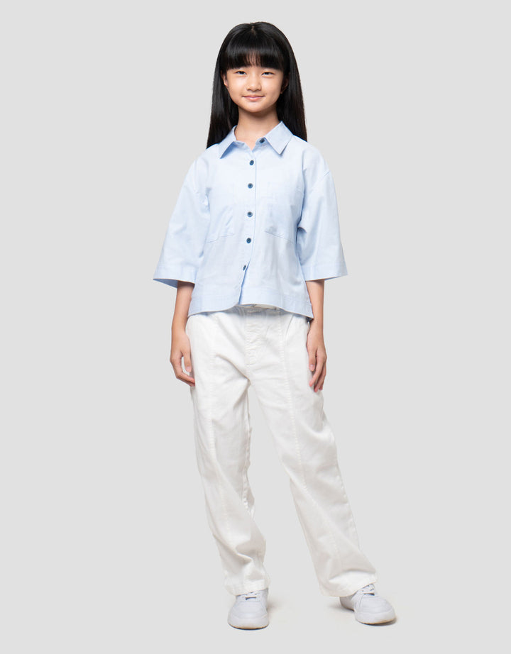 Nevada Boxy Back Bordir Tokyo Rebel Kemeja Anak Perempuan