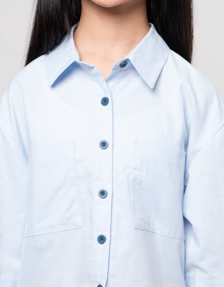 Nevada Boxy Back Bordir Tokyo Rebel Kemeja Anak Perempuan