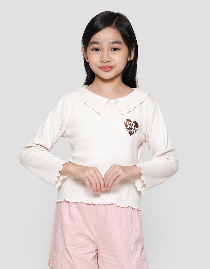 Nevada Rib Bordir Hati Kaos Anak Perempuan