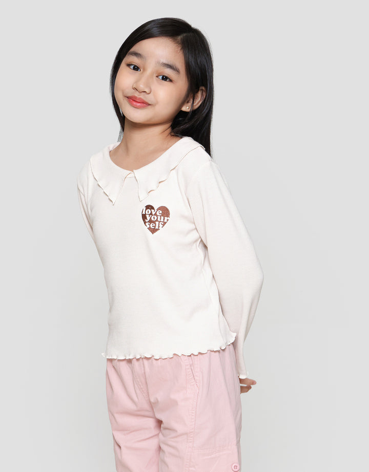 Nevada Rib Bordir Hati Kaos Anak Perempuan