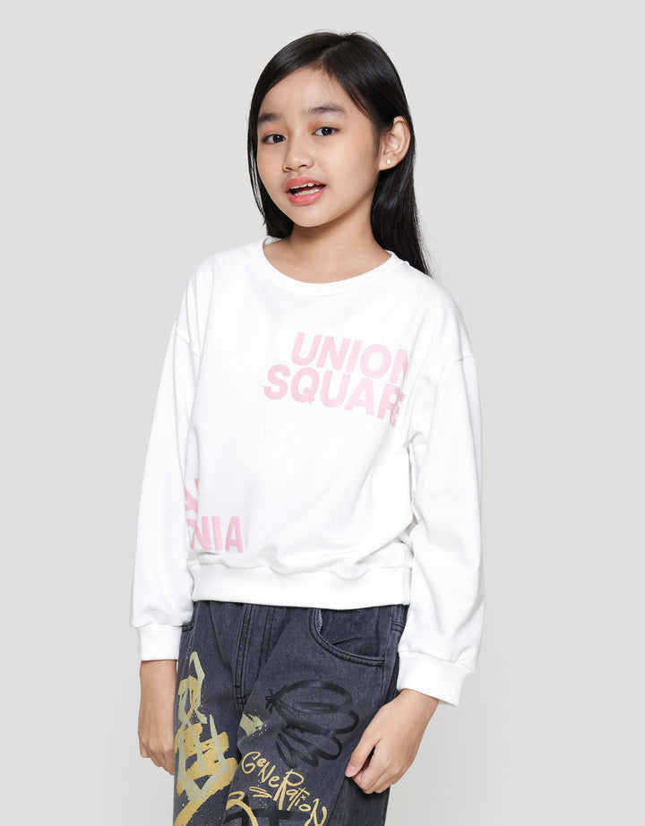 Nevada Sablon Sweater Anak Perempuan
