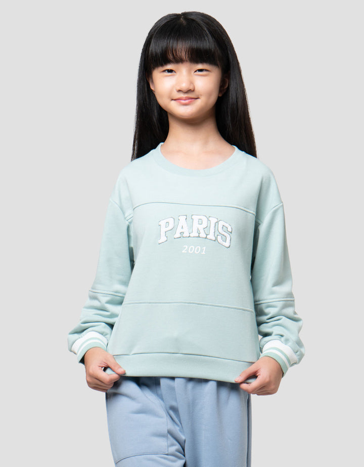 Nevada Embro Chenile Paris Sweater Anak Perempuan