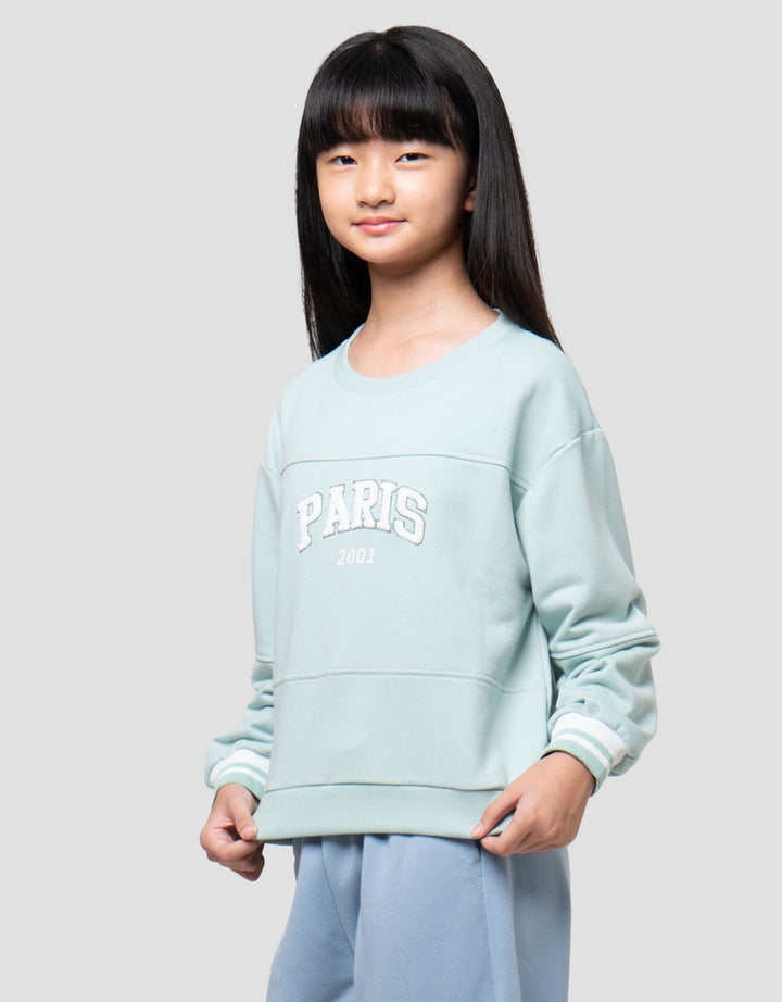 Nevada Embro Chenile Paris Sweater Anak Perempuan