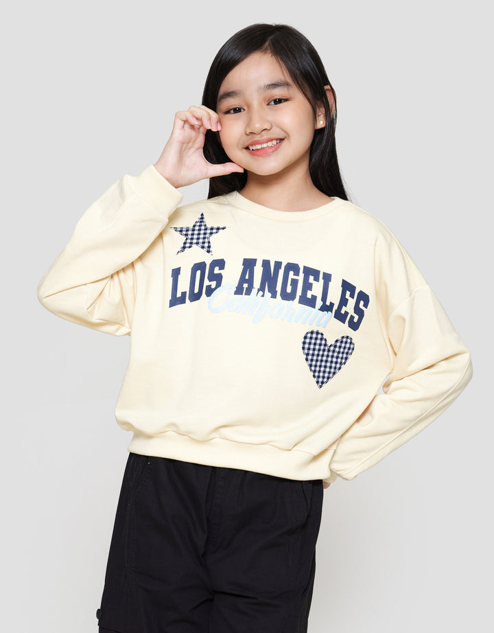 Nevada Aplikasi Woven Kotak Sweater Anak Perempuan