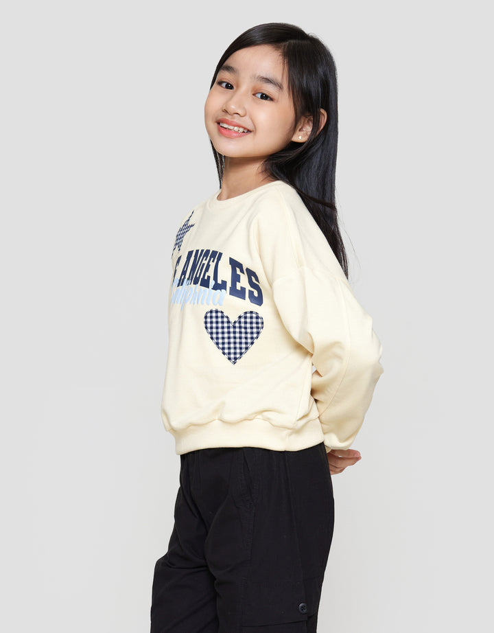 Nevada Aplikasi Woven Kotak Sweater Anak Perempuan