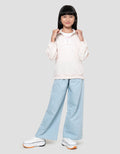 Nevada Zipper Lengan Garis 1 Bordir Sweater Anak Perempuan