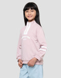 Nevada Zipper Lengan Garis 2 Bordir Sweater Anak Perempuan