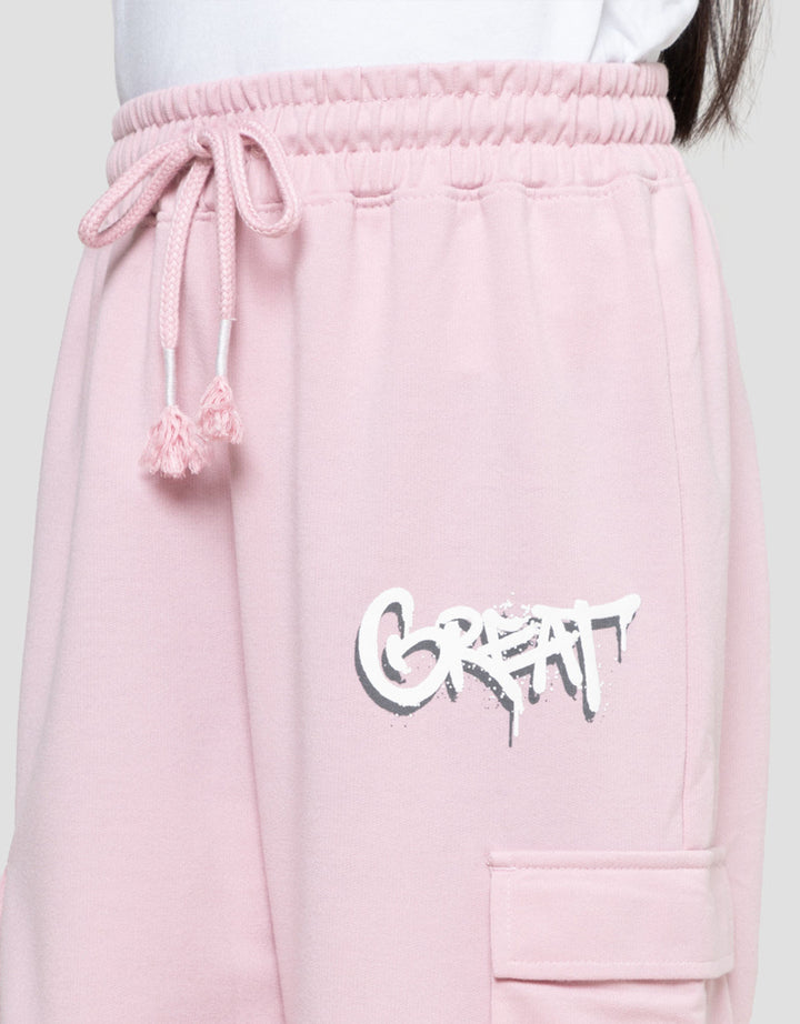 Nevada Knit Wide Leg Grafitti Celana Anak Perempuan