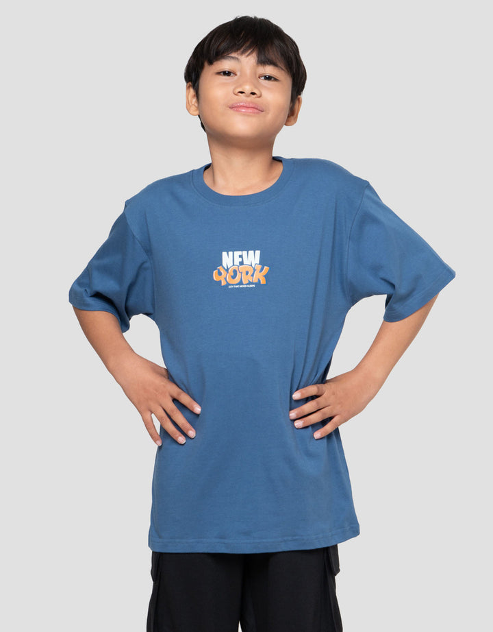 Nevada Sablon City Bubble New York Kaos Anak Laki-laki