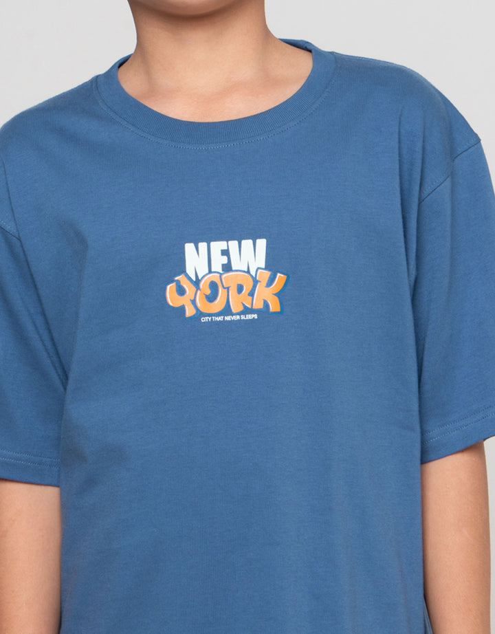 Nevada Sablon City Bubble New York Kaos Anak Laki-laki