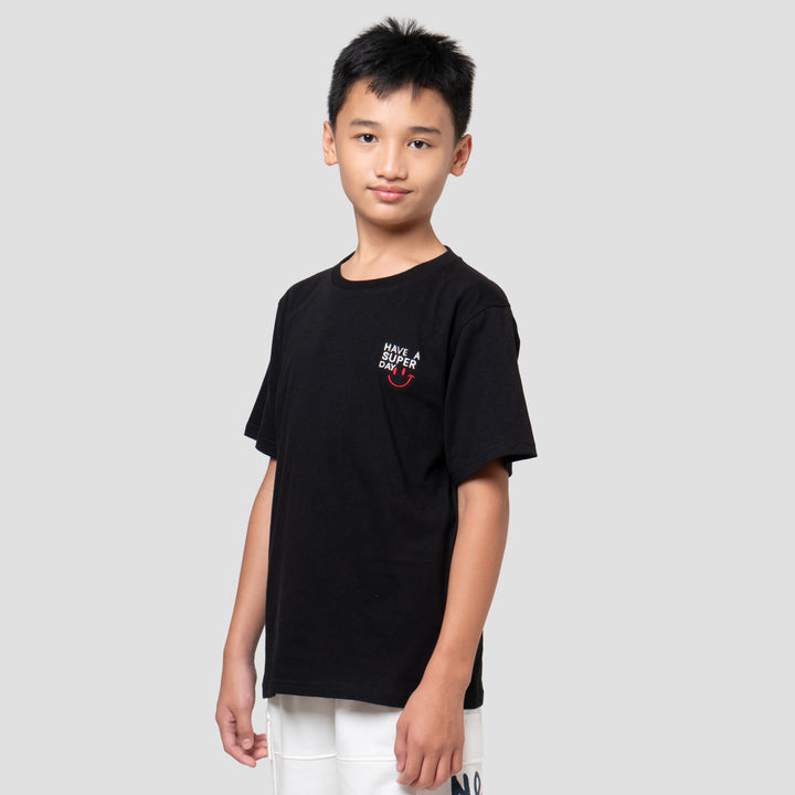 Nevada Bordir Wordsml Casual Kaos Anak Laki-laki