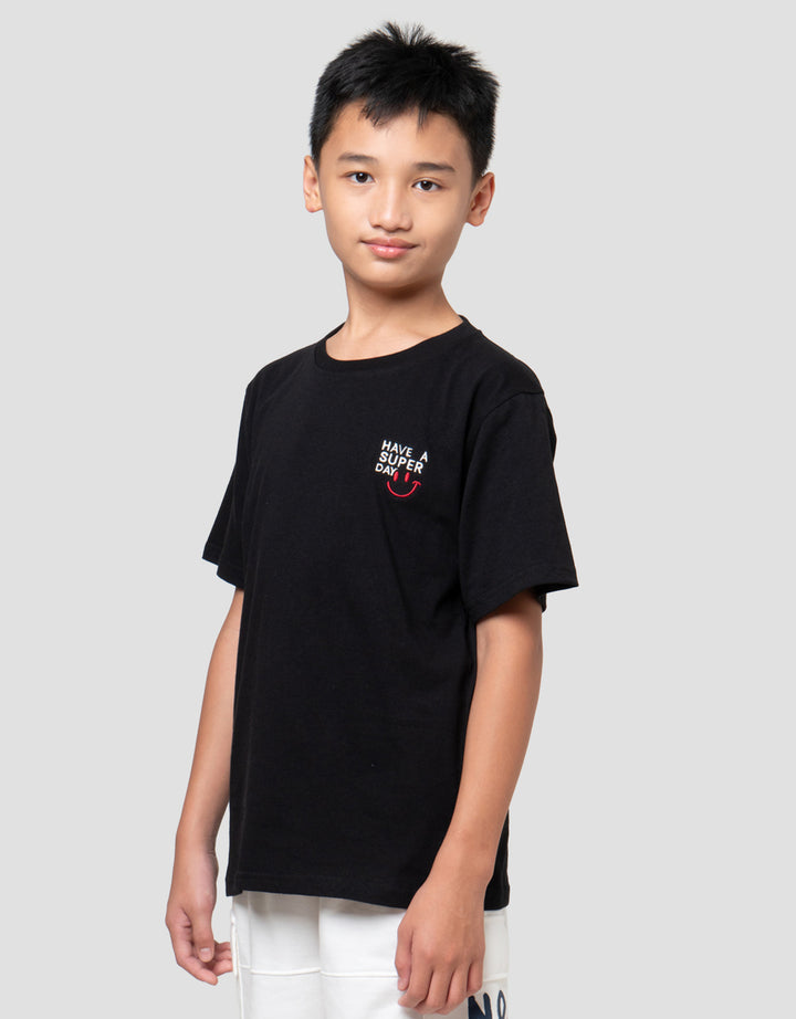 Nevada Bordir Wordsml Casual Kaos Anak Laki-laki