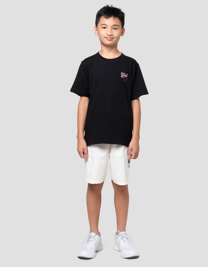 Nevada Bordir Wordsml Casual Kaos Anak Laki-laki