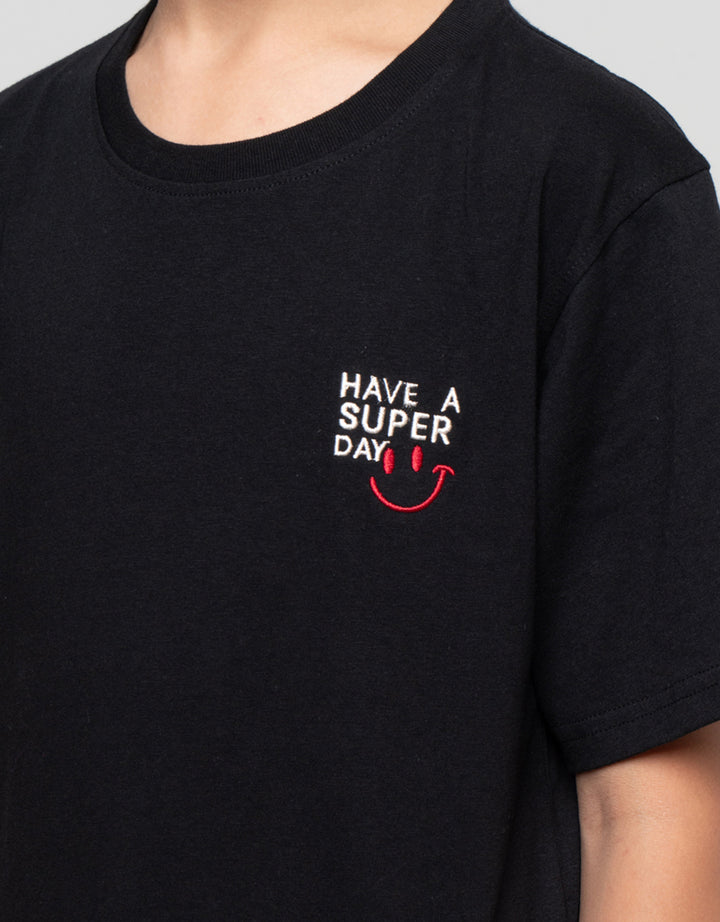 Nevada Bordir Wordsml Casual Kaos Anak Laki-laki