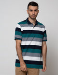 Cole Short Sleeve Polo Shirt Stripe Solid Shoulder
