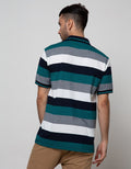 Cole Short Sleeve Polo Shirt Stripe Solid Shoulder