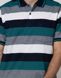 Cole Short Sleeve Polo Shirt Stripe Solid Shoulder
