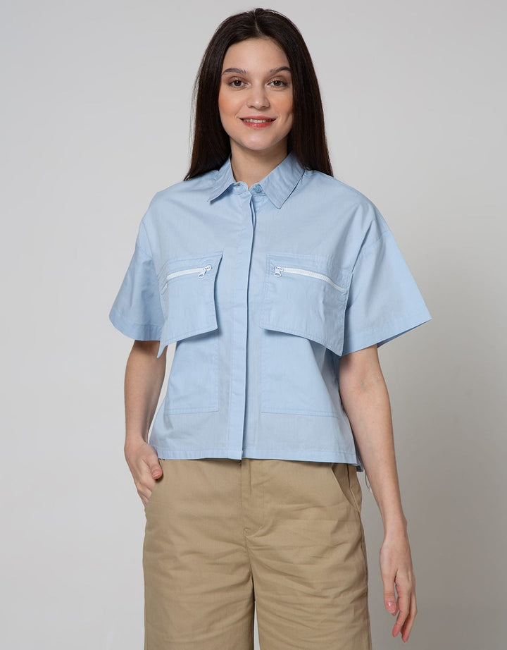 Details Short Sleeve Shirt Half Sleeve Cargo Pocket And String
