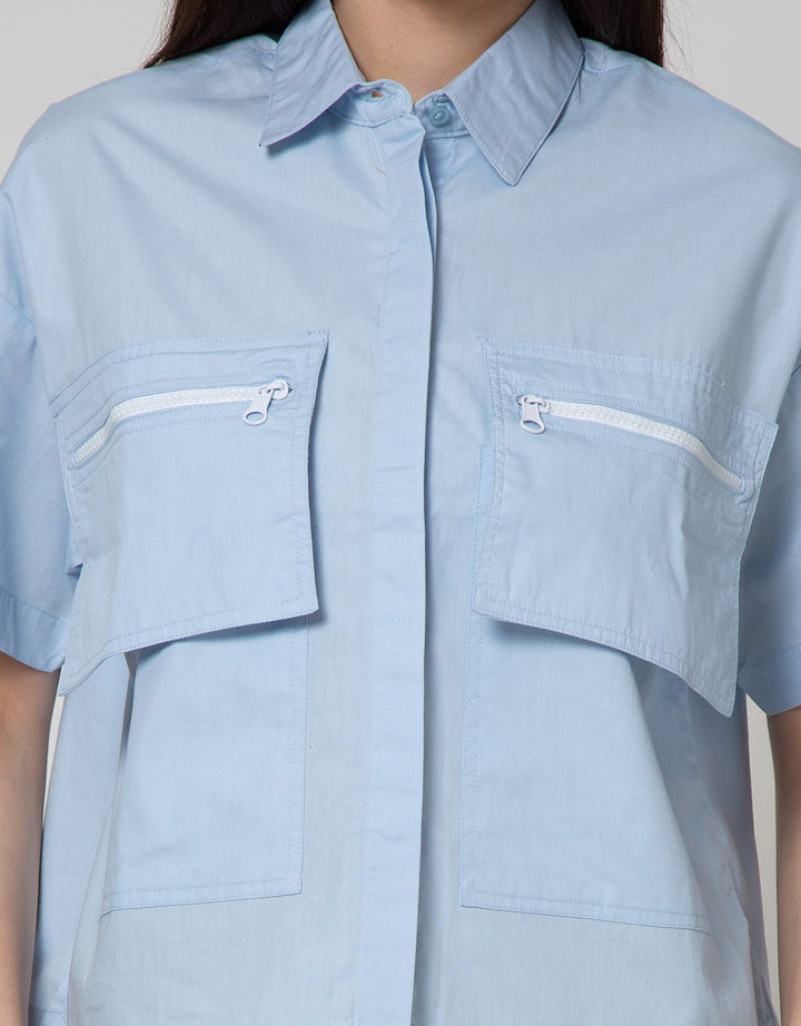 Details Short Sleeve Shirt Half Sleeve Cargo Pocket And String