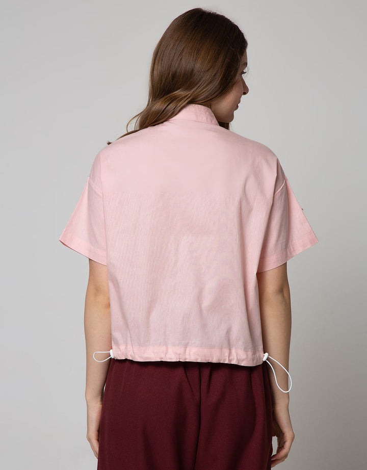 Details Short Sleeve Shirt Half Sleeve Cargo Pocket And String