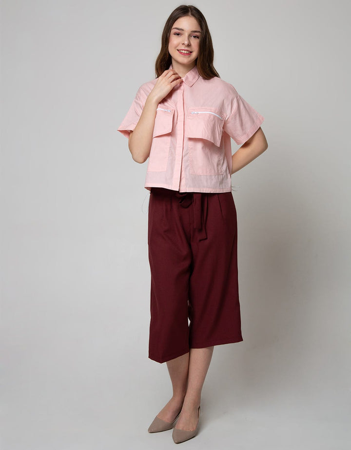 Details Short Sleeve Shirt Half Sleeve Cargo Pocket And String