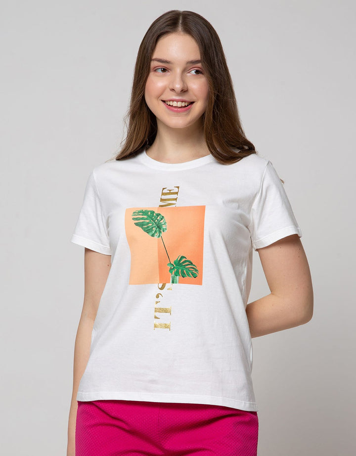 Details Short Sleeve T-Shirt Leaves In Box With Its Me Word