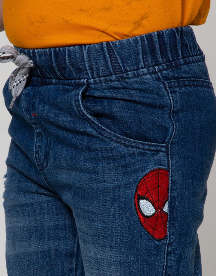 Marvel Spiderman Print Destroy Long Pants Denim