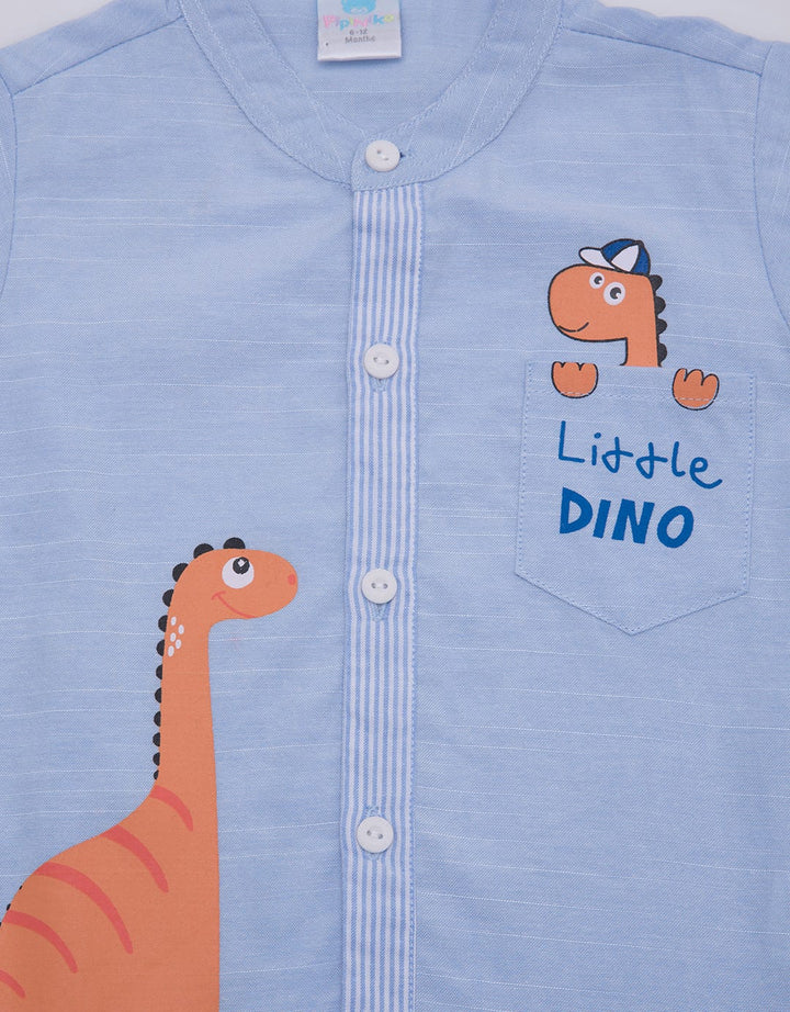 Pipiniko Short Sleeve Shirt Dino Print Kantong