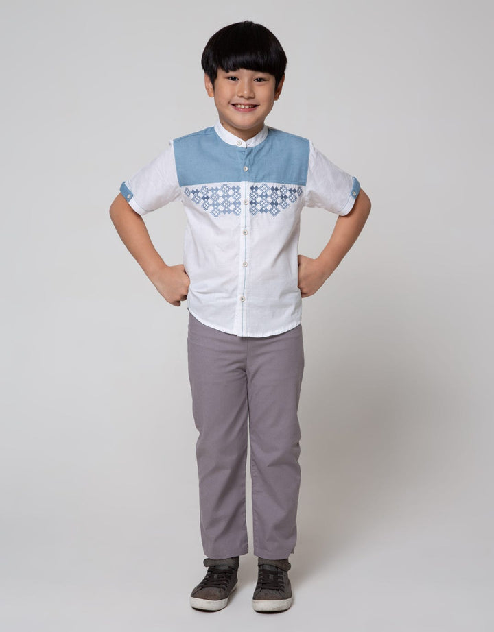 Little M Top Bottom Set Cut N Sewn Dobby Bordir Dada Top - Bottom