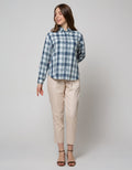 Nevada Long Sleeve Shirt Top Rayon Check